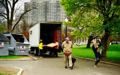 Moving crew unloading a truck during a local residential move in the Hudson Valley